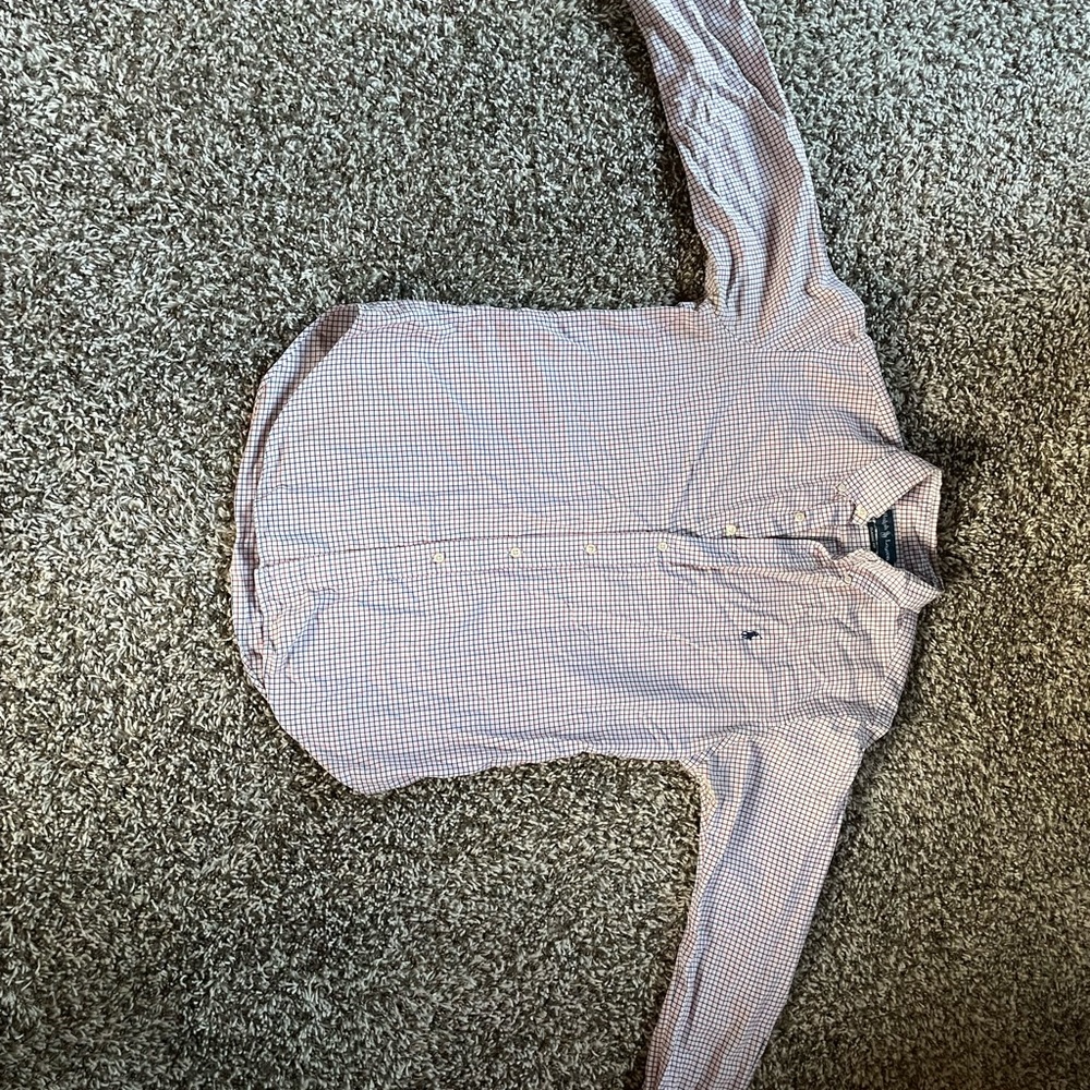 Ralph Lauren Checkered Lines Casual Button Down Medium